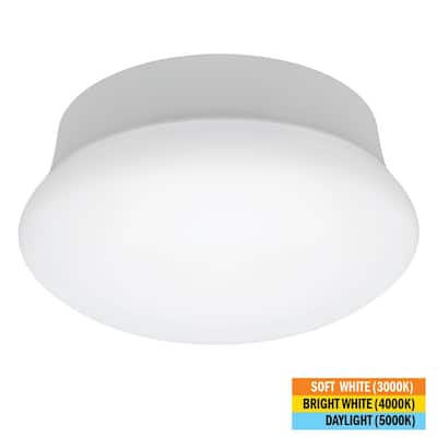 Commercial Electric Spin Light 7 in. Closet Light LED Flush Mount Ceiling Light 3000K 4000K 5000K Selectable Laundry Room Hallway Stairway 54690111
