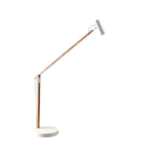 ADS360 Crane 32 in. Integrated LED Natural Wood/White Desk Lamp