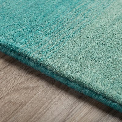 Dunes Wool Ombre Teal 5 ft. x 7 ft. 3 in. Area Rug