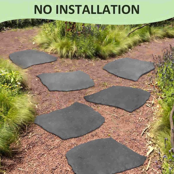 Hcman 3 Pack 18 in. x 17 in. Rubber Stepping Stones Outdoor