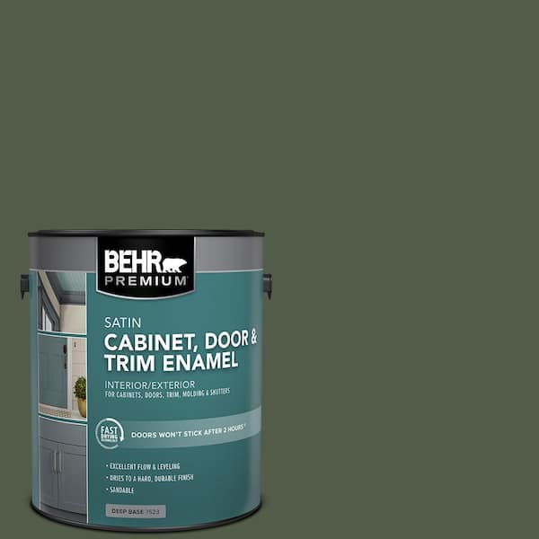 BEHR PREMIUM 1 gal. #SC-120 Ponderosa Green Satin Enamel Interior/Exterior Cabinet, Door & Trim Paint