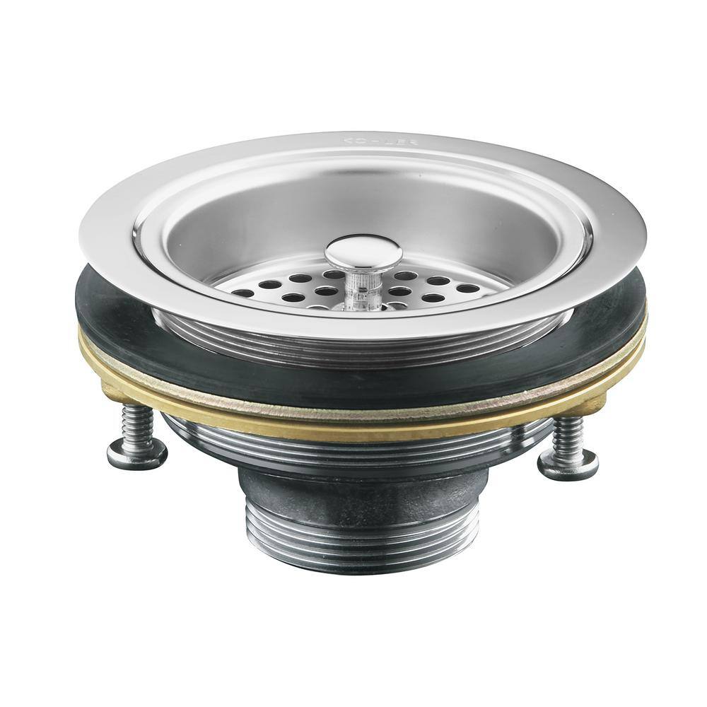 Polished Chrome Brass Duostrainer Sink Strainer with Removable Basket