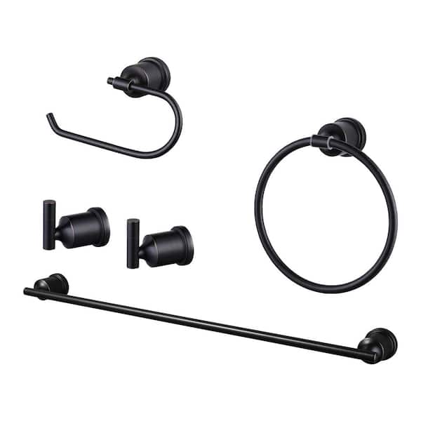 ALEASHA 5-Piece Bath Hardware Set with Mounting Hardware in Oil Rubbed Bronze