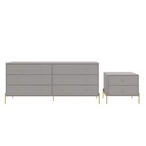 Jasper Gray 6-Drawer Double Wide Dresser and 2-Drawer Nightstand (Set of 2)