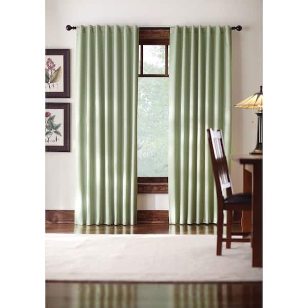 Home Decorators Collection Green Solid Rod Pocket Room Darkening Curtain - 52 in. W x 84 in. L