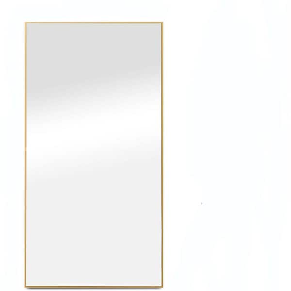Unbranded 22 in. W x 65 in. H Rectangle Framed Gold Mirror Modern Design Standing Floor Mirror for Living Room