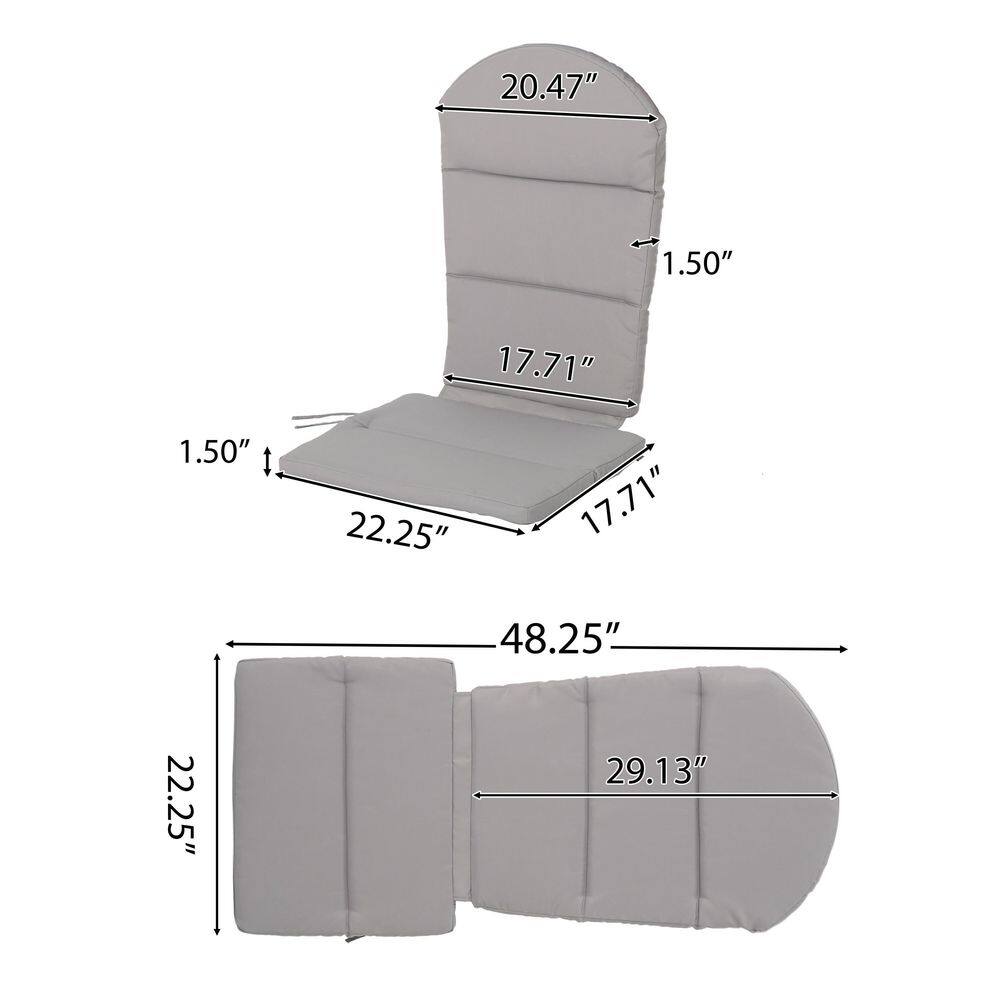 Gray Water-Resistant Fabric Adirondack Chair Cushions, Set of 4