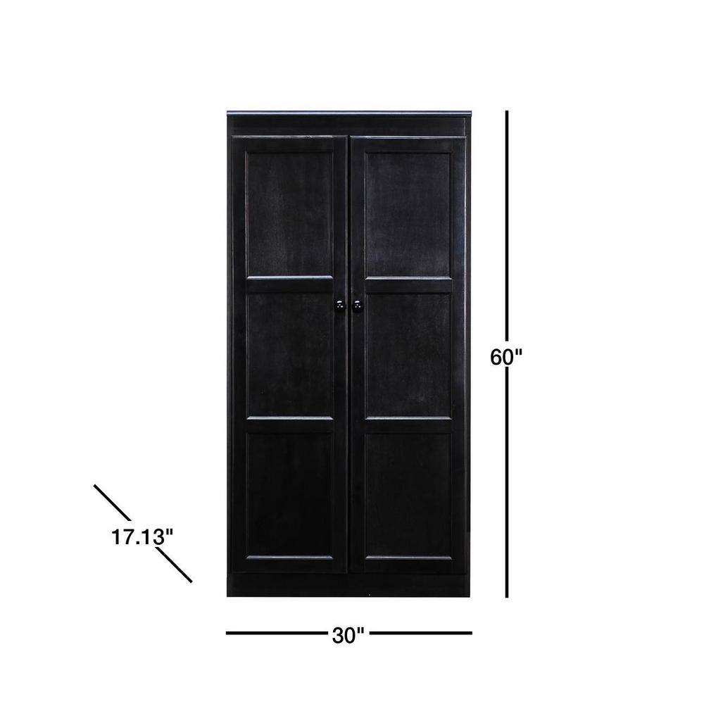 Espresso 60" Wood Storage Cabinet with Adjustable Shelves