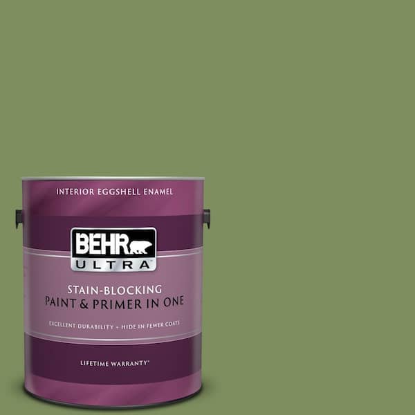 BEHR ULTRA 1 gal. #UL210-17 Green Energy Eggshell Enamel Interior Paint and Primer in One