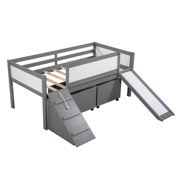 Qualfurn Gray Twin Size Low Loft Bed, Catalina Loft Bed Instructions