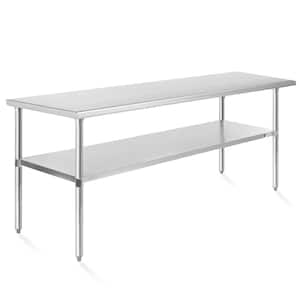 30 in. x 60 in. Stainless Steel Kitchen Prep Table with Bottom Shelf