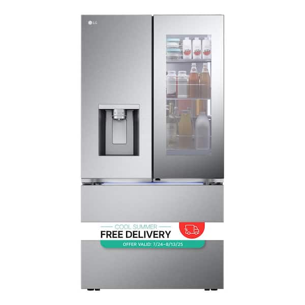 26 cu. ft. Counter-Depth MAX French Door Refrigerator w/ Mirrored Instaview & 4 types of ice, PrintProof Stainless Steel