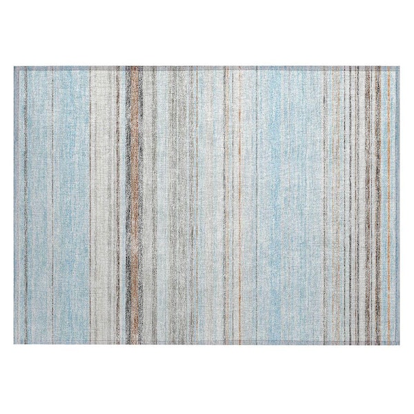 Chantille Machine Washable Indoor/Outdoor Abstract ACN979 Sky 1 ft. 8 in. x 2 ft. 6 in. Area Rug
