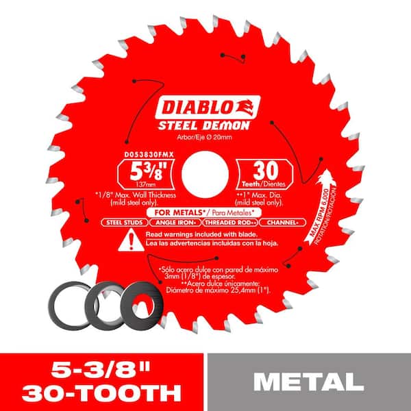 DIABLO Steel Demon 5-3/8 in. x 30-Tooth Metal Cutting Circular Saw Blade with Bushings