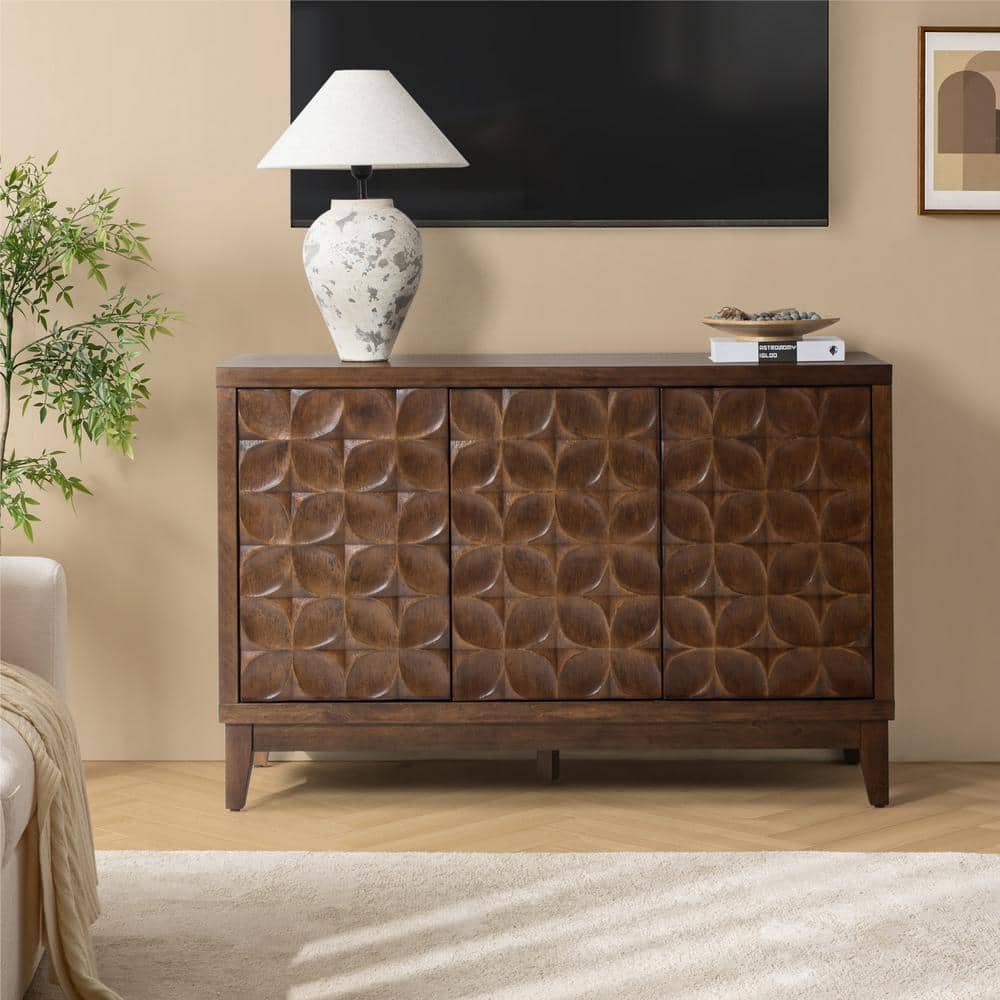 Jerardo Walnut 54 in. Sideboard with Solid Wood Legs price history on PriceWatchPro