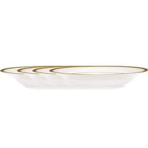 Charlotta Gold 9 in., 27 oz. (Gold) Porcelain Rim Soup Bowls, (Set of 4)