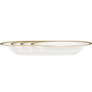 Charlotta Gold/White Porcelain Rim Soup Bowls (Set of 4) 9 in., 27 oz.