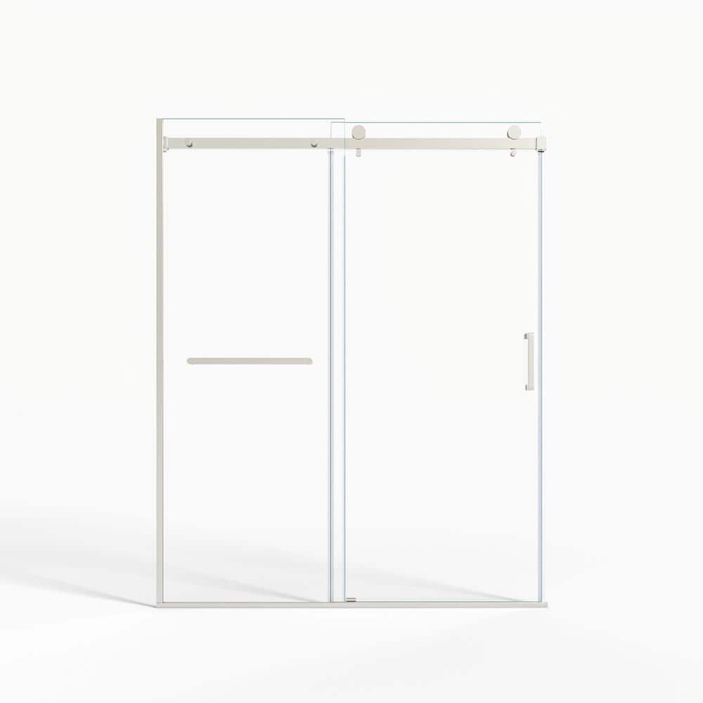 "60 in. W x 75 in. H Single Sliding Framed Shower Door in Brushed Nickel with Double 5/16"" (8mm) Tempered Glass" price history on PriceWatchPro