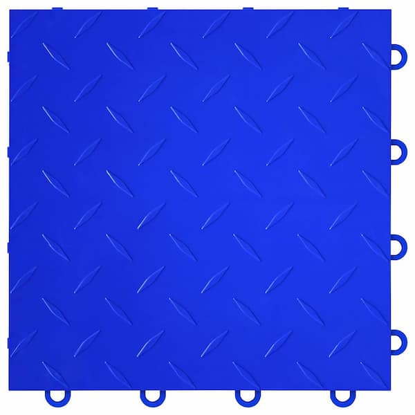 Nitro Diamond 3/8 in. Garage Tiles, Shelby Blue, 12 in. x 12 in., 16-Pack, Covers 16 sq. ft., Interlocking Floor Tiles