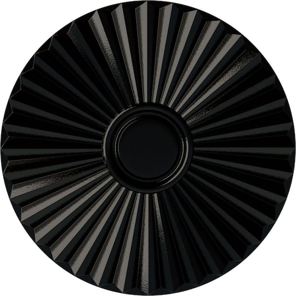 Ekena Millwork 19-3/4 in. x 1-3/8 in. Shakuras Urethane Ceiling Medallion (For Canopies upto 5 in.), Black Pearl