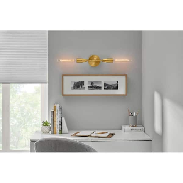 Ansel 2LT Convertible Sconce aged brass finished frame