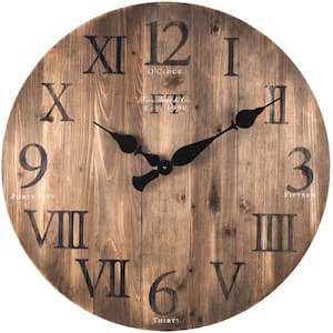 24 in. Rustic Weathered Barnwood Wall Clock