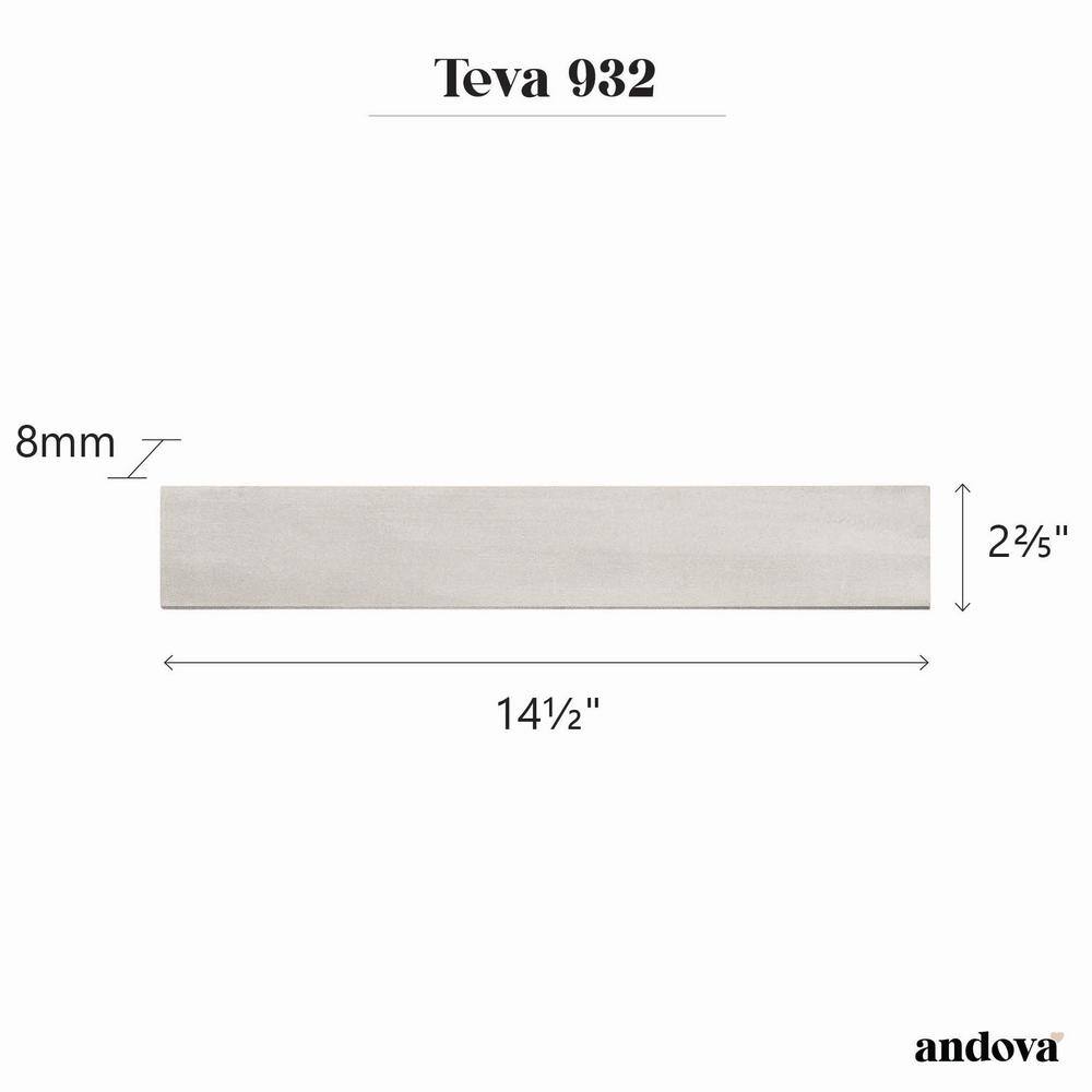 Teva 3" x 16" Glossy Gray Porcelain Subway Tile