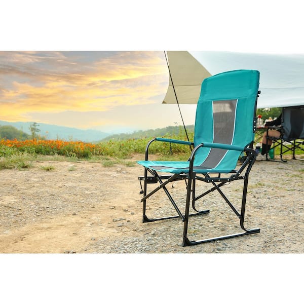 Gruisse Blue Steel Heavy Duty Director's Chair with Side