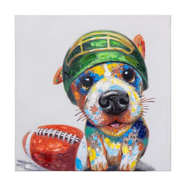 Yosemite Home Decor Playtime Unframed Handpainted Animals Wall Art 24 in. x 24 in.