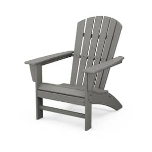 Grant Park Traditional Curveback Slate Grey Plastic Patio Adirondack Chair Outdoor
