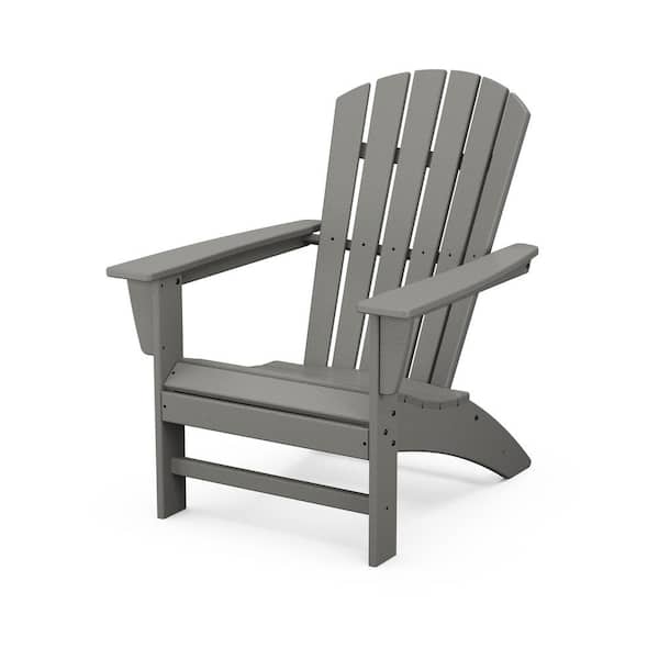 POLYWOOD Grant Park Traditional Curveback Slate Grey Plastic Patio Adirondack Chair Outdoor (Set of 1)