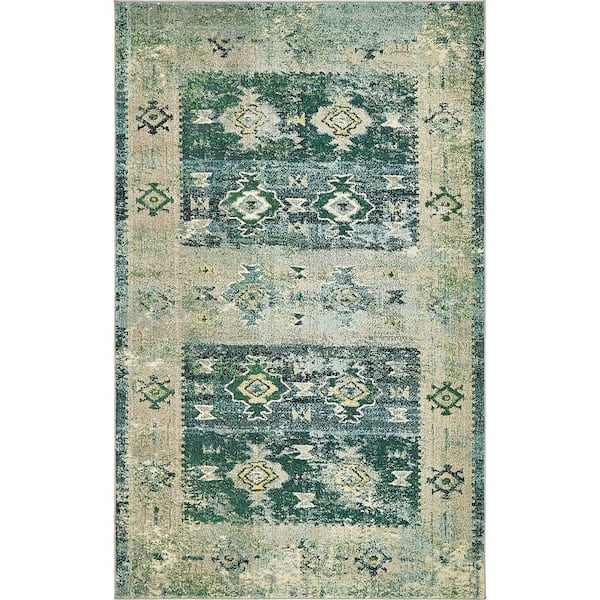 Unique Loom Monterey Empire Green 5' 0 x 8' 0 Area Rug