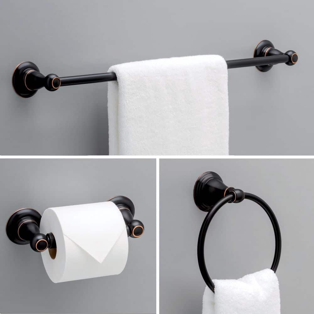 Oil Rubbed Bronze Metal 3-Piece Bath Hardware Set