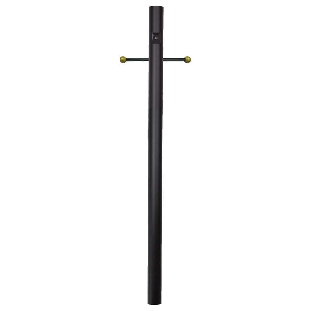 8 ft. Black Outdoor Direct Burial Lamp Post with Cross Arm and Auto Dusk-Dawn Photocell fits 3 in. Post Top Fixtures price history on PriceWatchPro