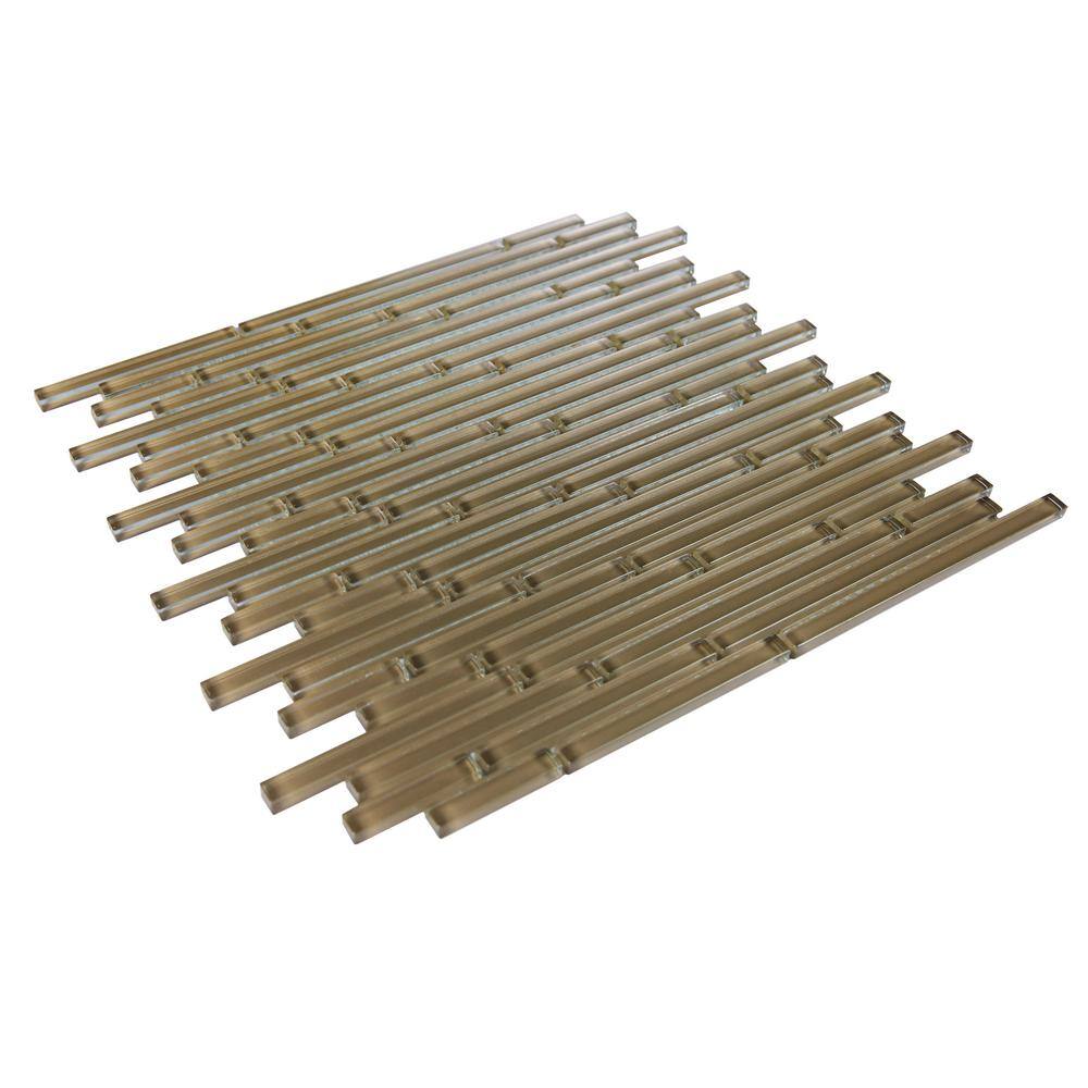 New Era Brown 12" x 12" Glossy Glass Mosaic Tile