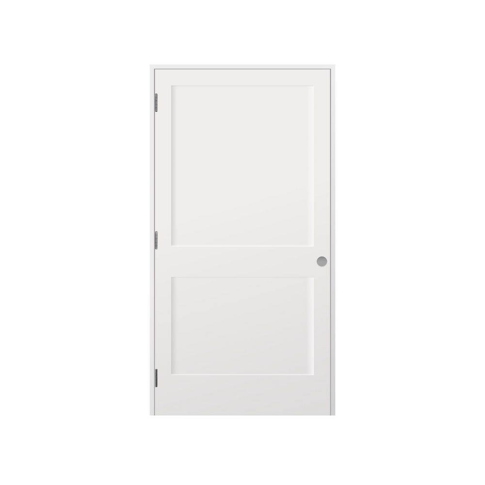 18 in. x 80 in. Left-Handed Solid Core White Primed Composite Single Prehung Interior Door Satin Nickel Jamb-4-7/8 in. price history on PriceWatchPro