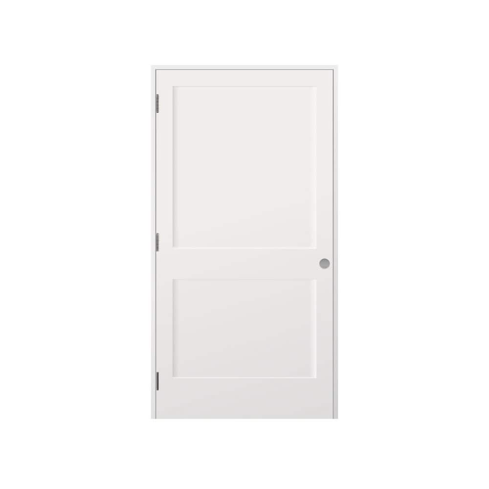 28 in. x 80 in. Right-Handed Solid Core White Primed Composite Single Prehung Interior Door Satin Nickel Jamb-5-1/4 in. price history on PriceWatchPro