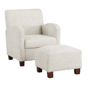 Aiden Club Chair and Ottoman Quartz Medium Espresso Legs