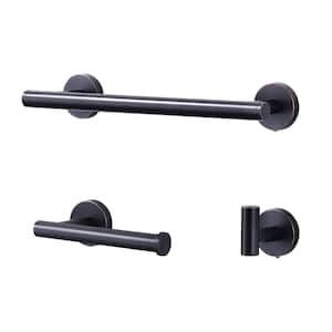 3-Piece Stainless Steel Bath Hardware Set with Towel Hook Toilet Paper Holder and Towel Bar in Oil Rubbed Bronze