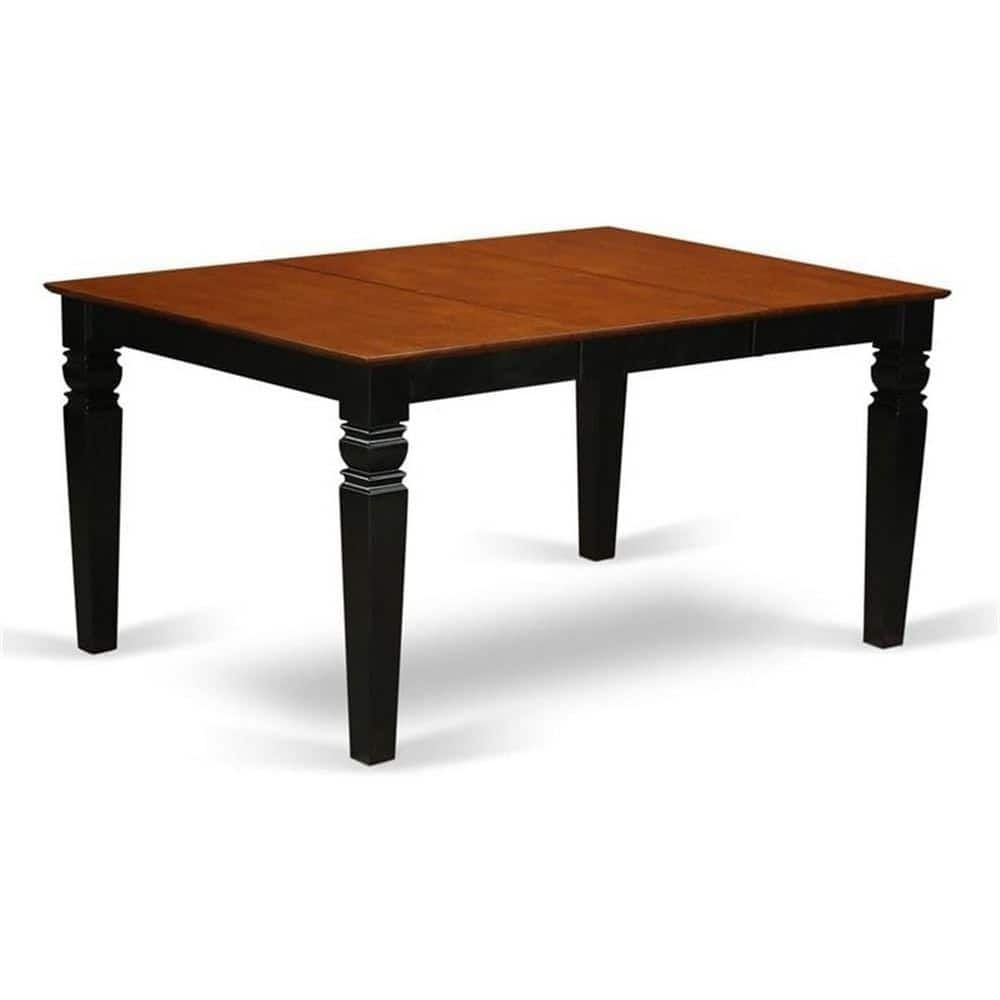 Black and Cherry Wood 60 in. Pedestal Dining Table Seats 4
