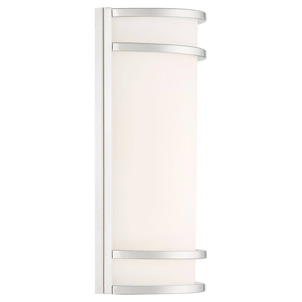Lola Brushed Steel 10" Dimmable Wall Sconce with Frosted Shade
