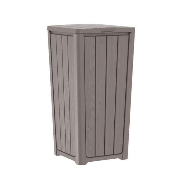 23 Gallon Outdoor Trash Can, Weather Resistant Pp Resin Waste Bin