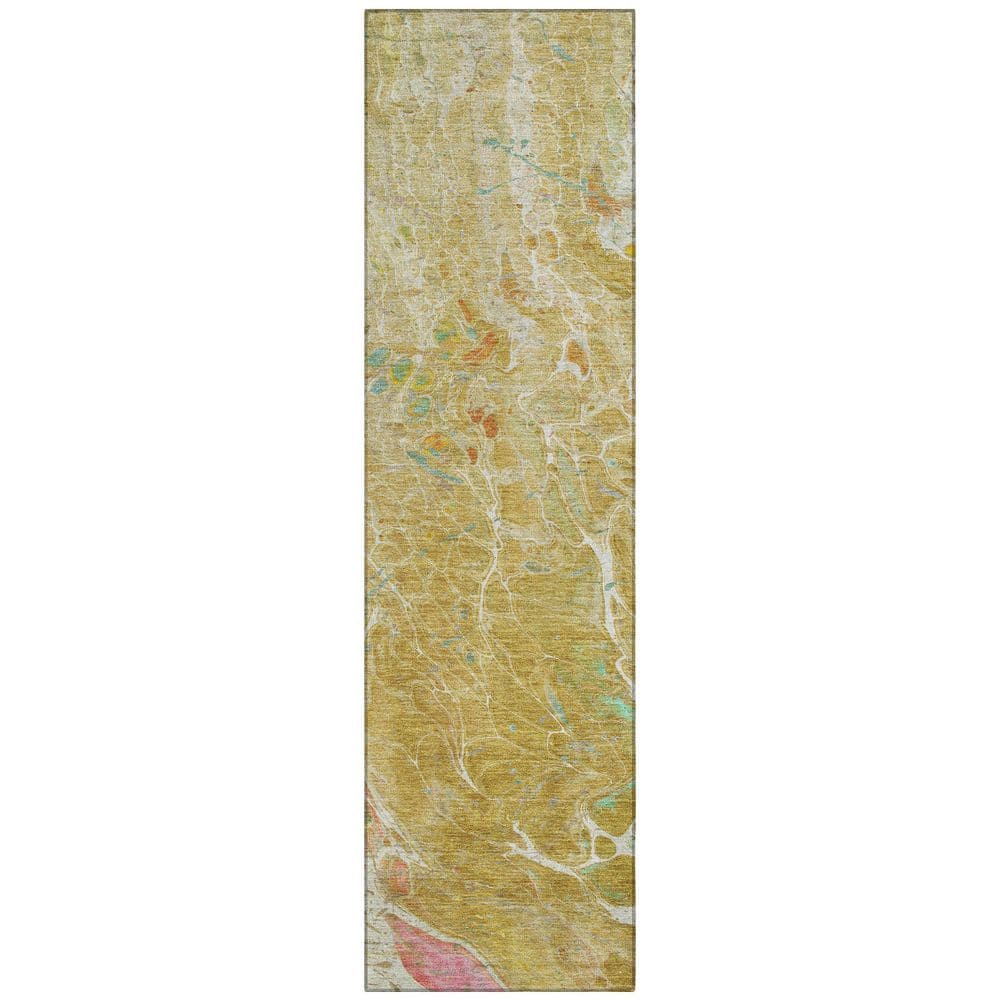 Chantille Machine Washable Indoor/Outdoor Abstract ACN2731 Gold 2 ft. x 7 ft. Runner Rug price history on PriceWatchPro