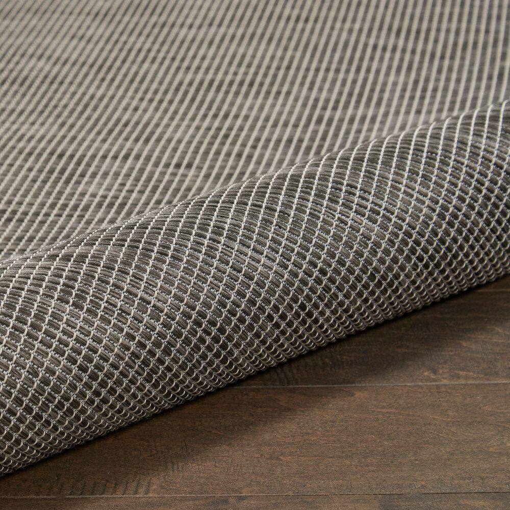 Charcoal 6' x 9' Solid Synthetic Flat Woven Rug