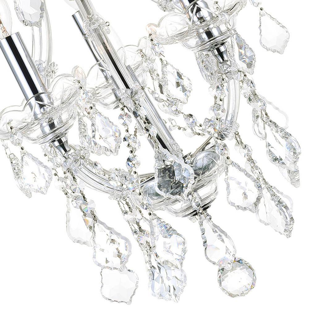 Maria Theresa 4-Light Chrome Mini Chandelier with Clear Italian Crystals