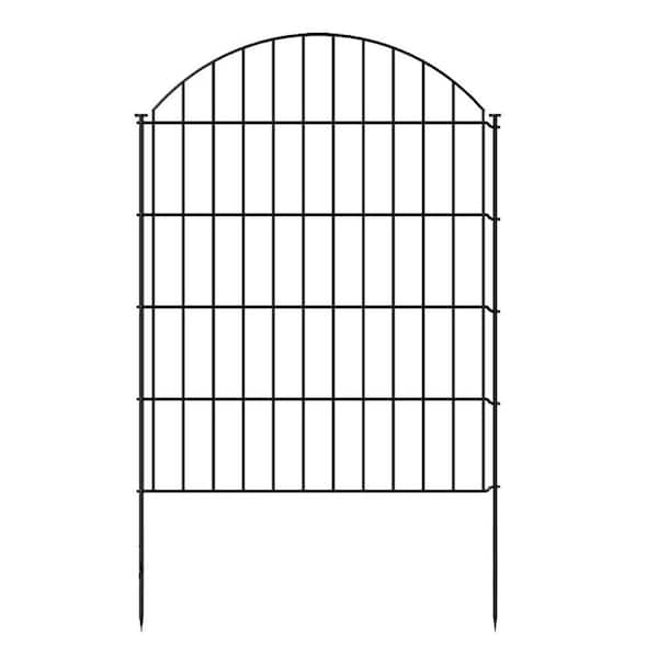 36 in. Metal Garden Fence Animal Barrier 23.3 ft. Length 10 Panels 11 Stakes No Dig for Yard Flower Bed Lawn Patio