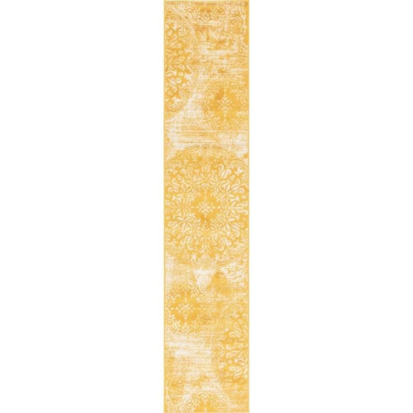 Sofia Yellow 2 ft. x 10 ft. Grand Runner Rug