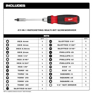 27-in-1 Ratcheting Multi-Bit Screwdriver with FASTBACK 6-in-1 Folding Knife with General Purpose Blade (2-Piece)