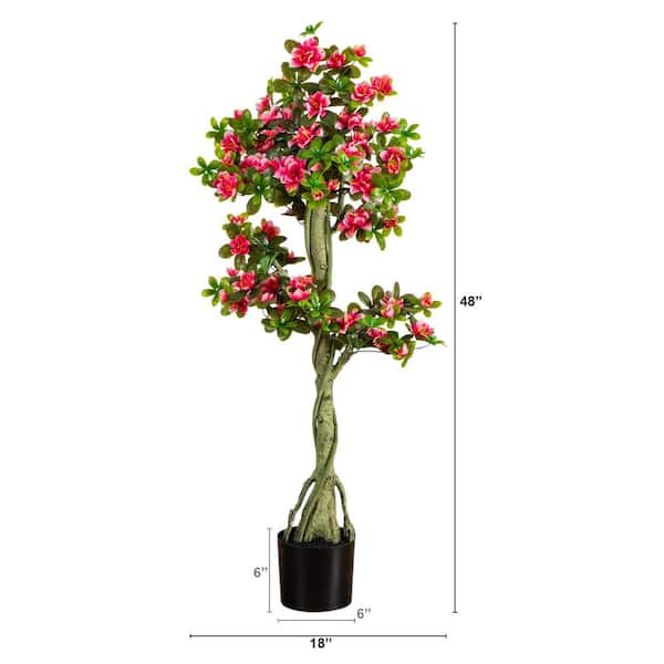 Nearly Natural 4ft. UV Resistant Artificial Azalea Tree (Indoor