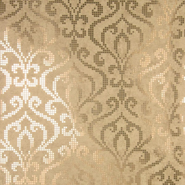 Kenneth James Venus Brass Foil Mini Damask Paper Strippable Roll Wallpaper (Covers 56.4 sq. ft.)